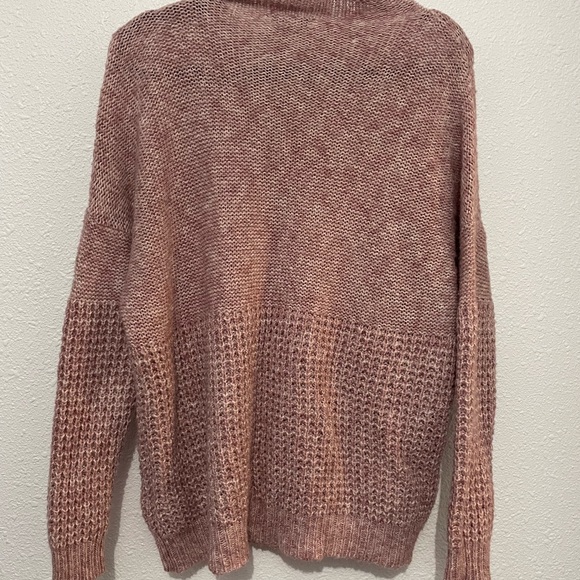 American Eagle Outfitters Chunky Knit Mock Neck Oversized Sweater Pink Size XL - Picture 8 of 8
